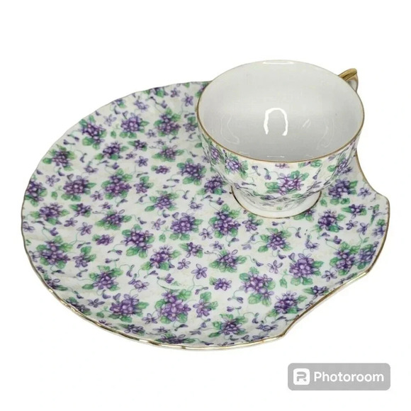 6 Tea Cups and Saucers Japan Yada Snack Plate Blue Floral China - Picture 14 of 15